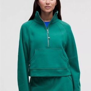 Women's Green Half-Zip Sweatshirt